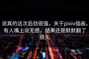 说真的这次后劲很强，关于pixiv插画，有人嘴上说无感，结果还是默默翻了很久