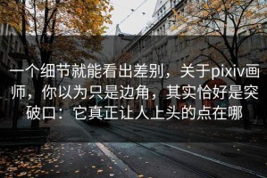 一个细节就能看出差别，关于pixiv画师，你以为只是边角，其实恰好是突破口：它真正让人上头的点在哪