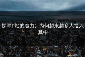 探寻P站的魔力：为何越来越多人投入其中