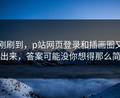 刚刚刷到，p站网页登录和插画圈又被翻出来，答案可能没你想得那么简单
