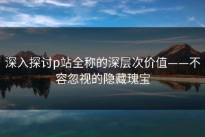 深入探讨p站全称的深层次价值——不容忽视的隐藏瑰宝