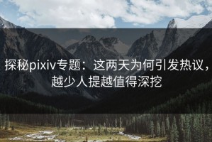 探秘pixiv专题：这两天为何引发热议，越少人提越值得深挖