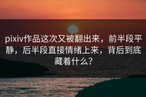 pixiv作品这次又被翻出来，前半段平静，后半段直接情绪上来，背后到底藏着什么？