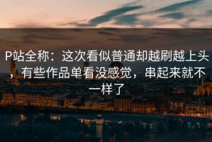 P站全称：这次看似普通却越刷越上头，有些作品单看没感觉，串起来就不一样了