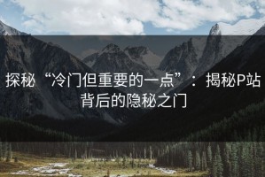 探秘“冷门但重要的一点”：揭秘P站背后的隐秘之门