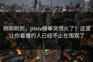 刚刚刷到，pixiv榜单突然火了！这波让你看懂的人已经不止在围观了