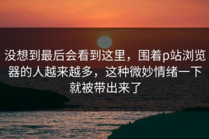 没想到最后会看到这里，围着p站浏览器的人越来越多，这种微妙情绪一下就被带出来了