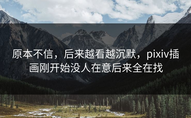 原本不信，后来越看越沉默，pixiv插画刚开始没人在意后来全在找