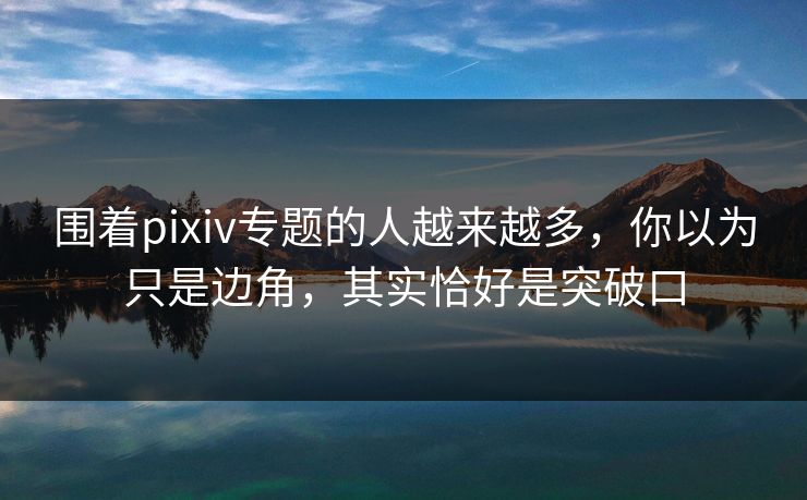 围着pixiv专题的人越来越多，你以为只是边角，其实恰好是突破口