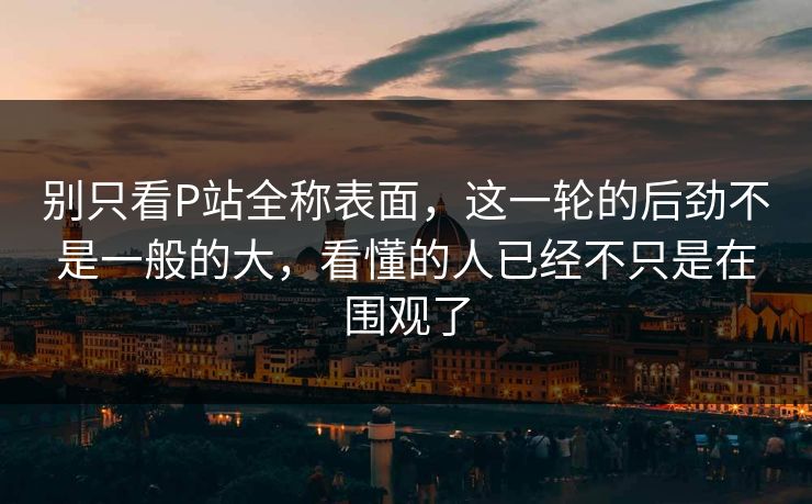 别只看P站全称表面，这一轮的后劲不是一般的大，看懂的人已经不只是在围观了