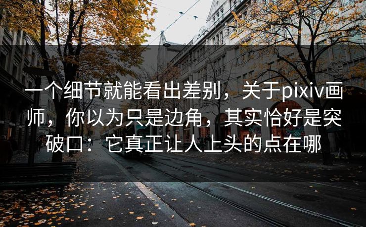 一个细节就能看出差别，关于pixiv画师，你以为只是边角，其实恰好是突破口：它真正让人上头的点在哪