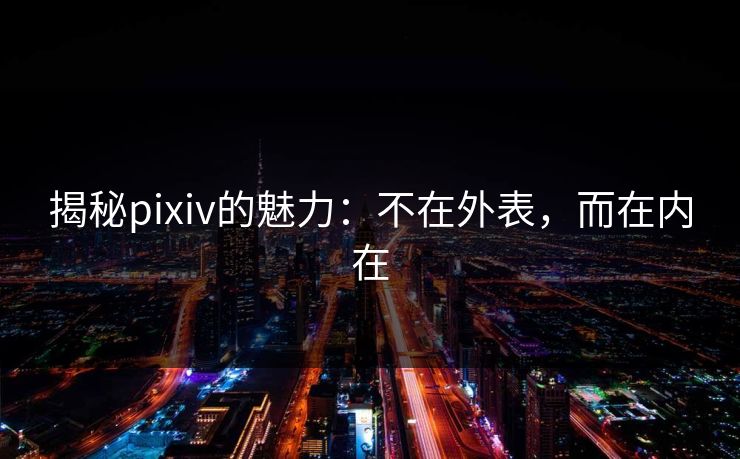 揭秘pixiv的魅力:不在外表,而在内在 揭秘pixiv的魅力:不在外表,而在内在