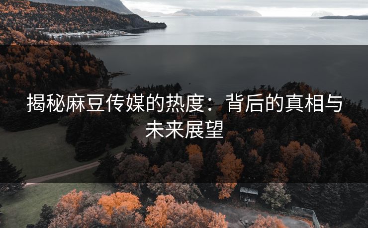 揭秘麻豆传媒的热度:背后的真相与未来展望 揭秘麻豆传媒的热度:背后的真相与未来展望